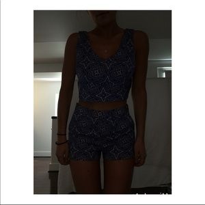 Blue and White Two Piece